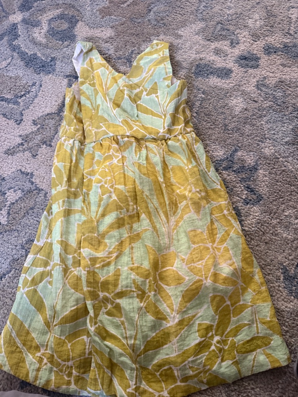 Zara Yellow and Light Green Floral Sundress